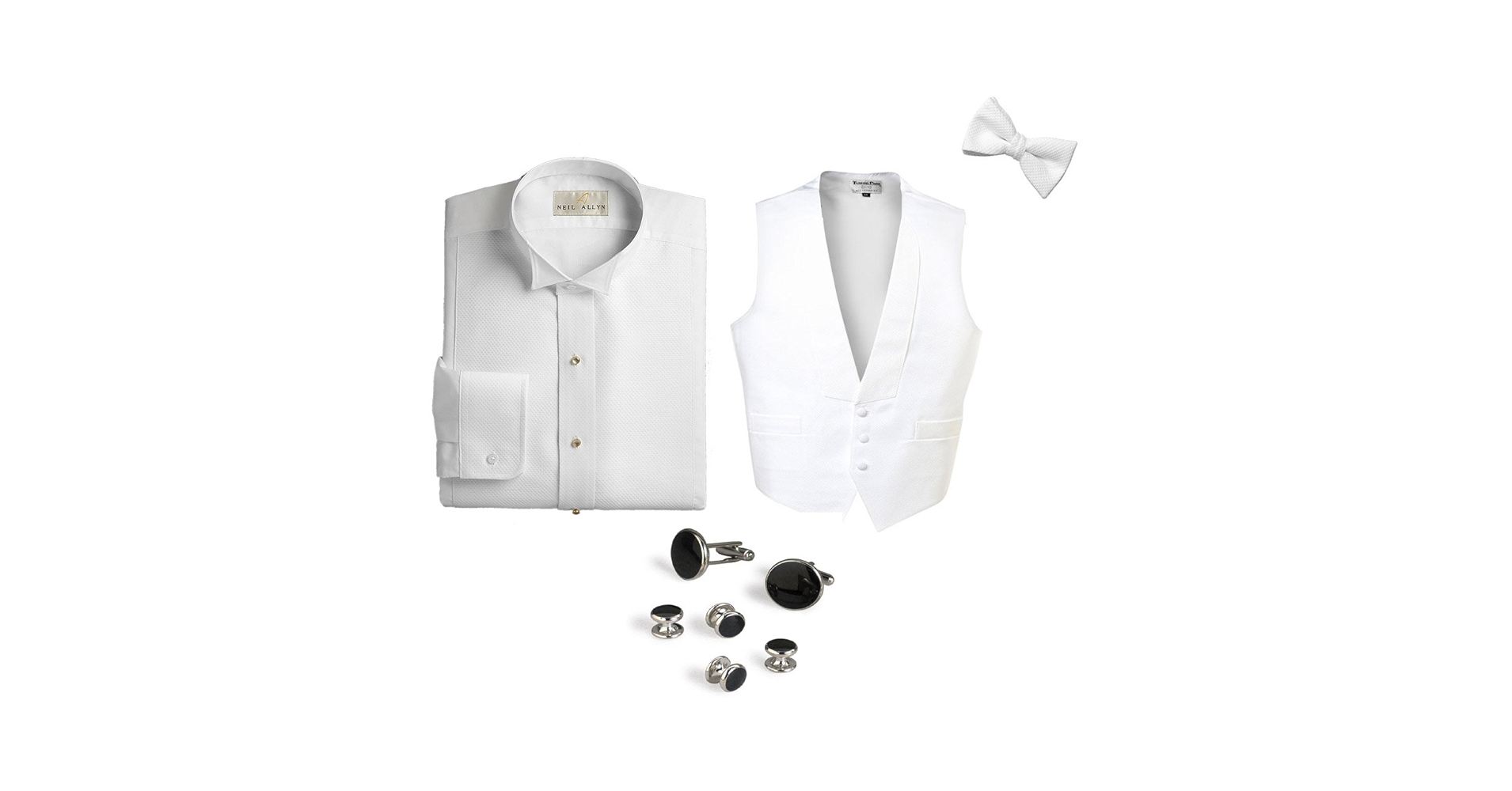 トップス CALEE 3rd TYPE PIQUE VEST White Pique Vest & Bow Tie, XXL at Amazon Men's Clothing